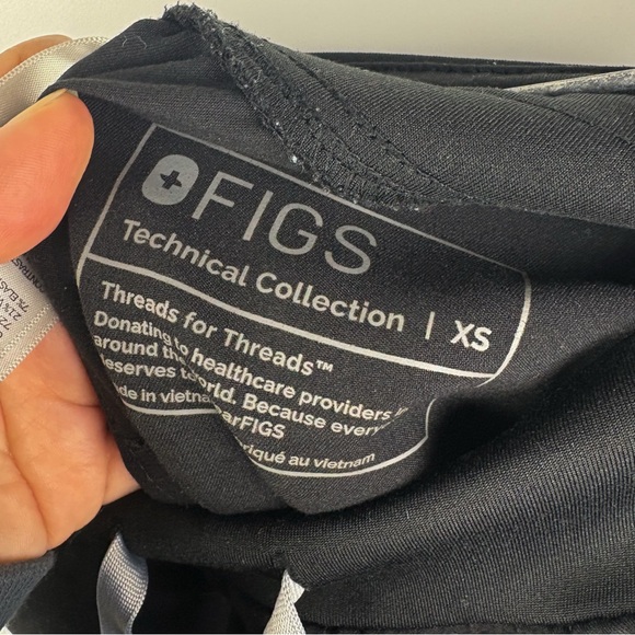 Figs High Waisted Zamora Jogger Scrub Pant Black Size XS Medical Nurse Doctor - Picture 4 of 4